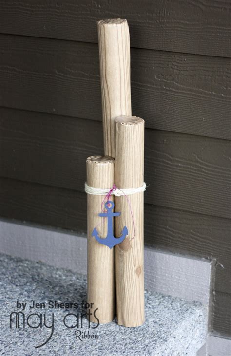 DIY Outdoor Decor: Dock Pilings - Online Ribbon - May Arts Ribbon