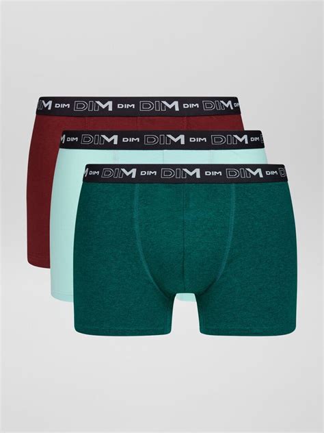 Lot De Boxers Dim Bordeaux Bleu Vert Kiabi