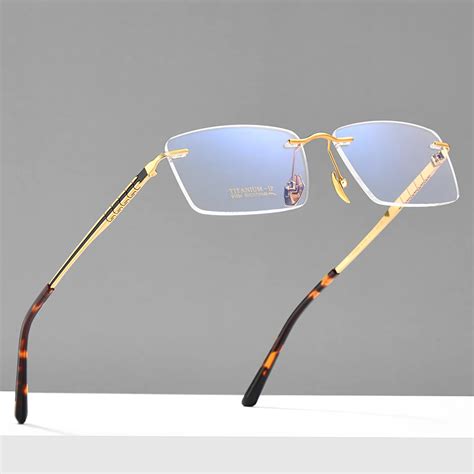 Lunettes Sans Monture En Titane Pur Ultral Ger Pour Hommes Lunettes