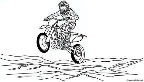 Coloriage de moto cross extrême à Télécharger ou à Imprimer gratuitement