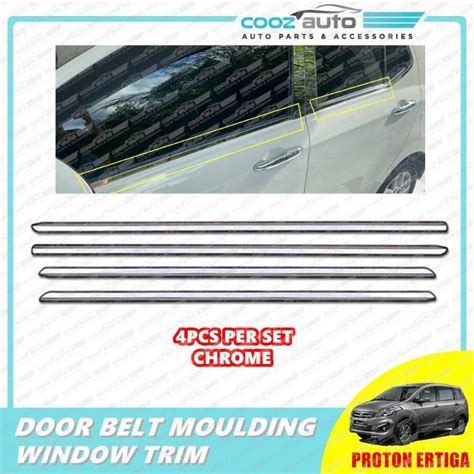 Proton Ertiga Window Trim Chrome Lining Door Belt Moulding Auto