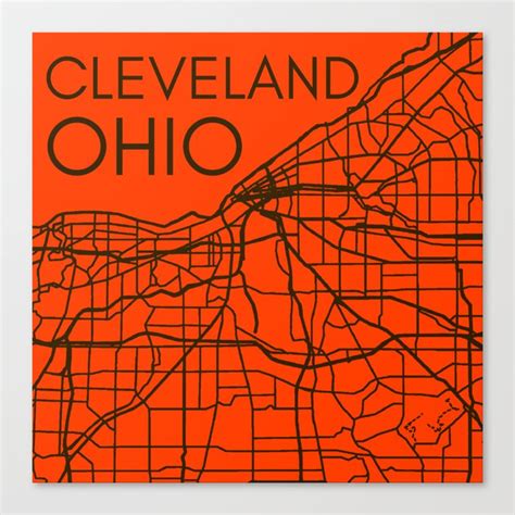 Cleveland Ohio Map City Street Maps Oh Home Town Pride Vintage Print