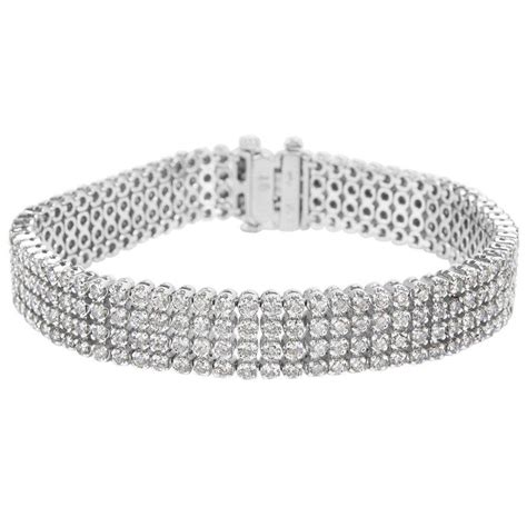 Igl Certified Diamond Tennis Bracelet In 14k White Gold G H Si1 Si2 7