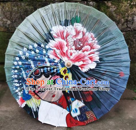 China Traditional Folk Dance Paper Umbrella Hand Painting Peony Wintersweet Oilpaper Umbrella