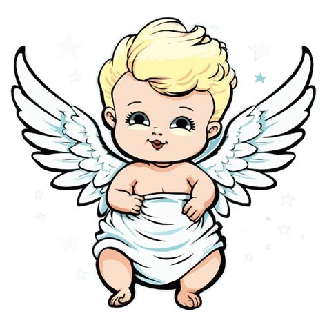 Premium Vector | Cute angel baby vector drawing