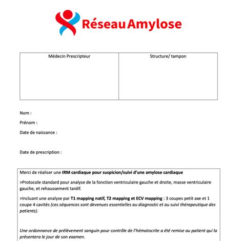 Les Ordonnances Amylose Pour Vos Consultations R Seau Amylose