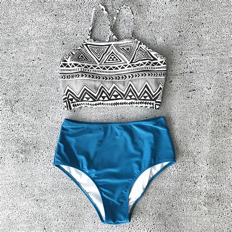 Cupshe Simple Truth Cross Bikini Set High Waisted Swimsuit Bathing Suit