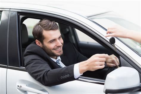 Premium Photo Businessman Sitting In Drivers Seat