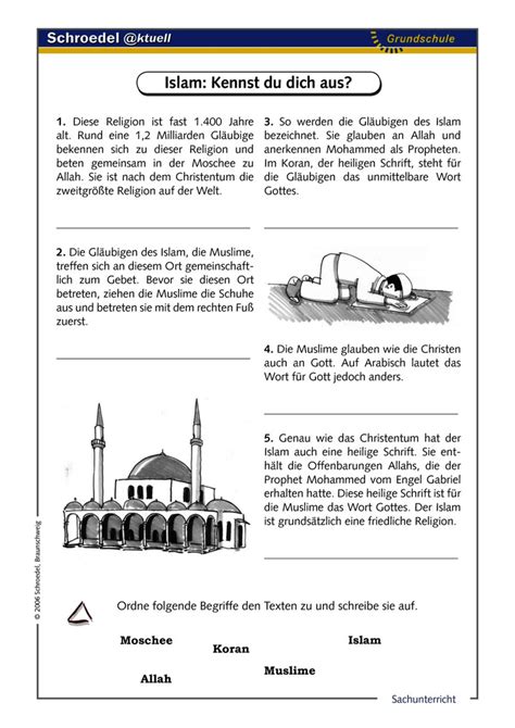 Islam Kennst Du Dich Aus Ein Arbeitsblatt über Den Islam Ab