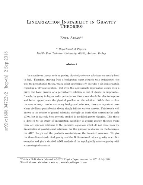 PDF Linearization Instability In Gravity Theories