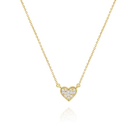 14K Pave Diamond Heart Necklace