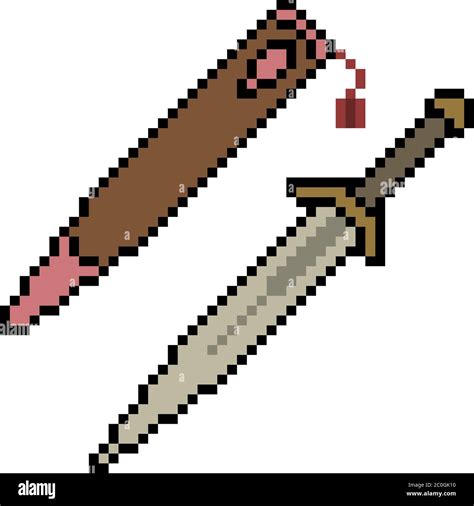 Vector Pixel Art Knife Isolated Cartoon Stock Vector Image And Art Alamy