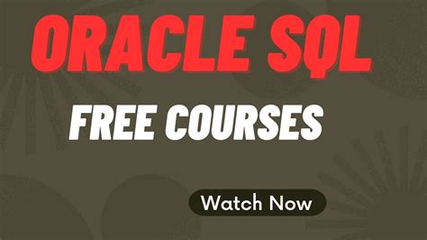 FREE ORACLE SQL COURSES Oraclesql Freetraining YouTube