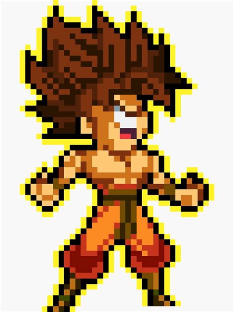 Pegatina Goku Falso Super Saiyan Hq Pixel Edition De Adventfan