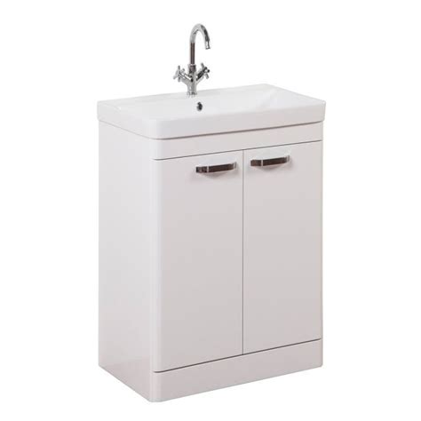 K VIT Options 500mm 2 Door Unit Basin White Gloss Build Plumb