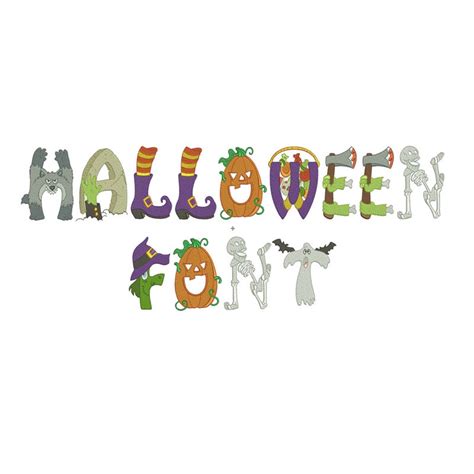 Halloween Machine Embroidery Font Monogram Alphabet, Machine Embroidery ...