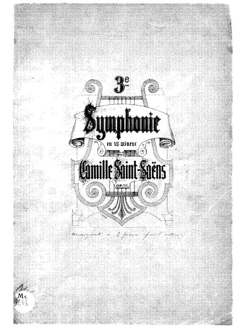 Symphony No 3 Op 78 Saint Saëns Camille IMSLP Free Sheet Music