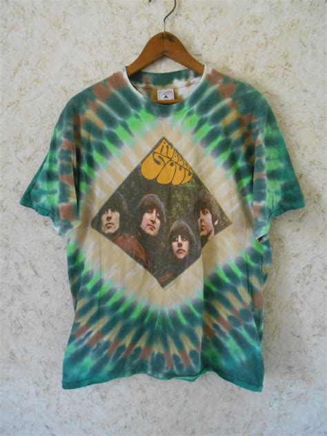 Vtg Rare Beatles Rubber Soul T Shirt Tie Dye Boho Cotton Tee