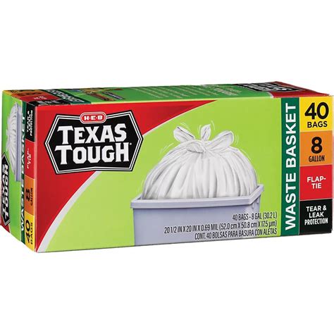 H-E-B Texas Tough Wastebasket Trash Bags, 8 Gallon - Shop Trash Bags at H-E-B