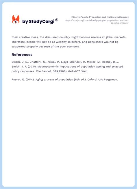 Elderly People Proportion and Its Societal Impact | Free Essay Example