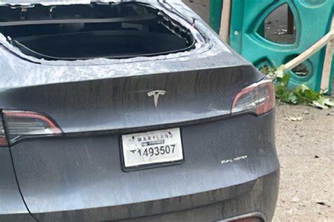 Tesla Smashes Into Columbia Pike Playground Arlnow