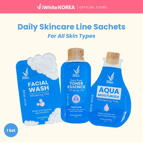 Iwhite Korea Whitening Vita Line Bundle 3 Step Routine Sachet Wash