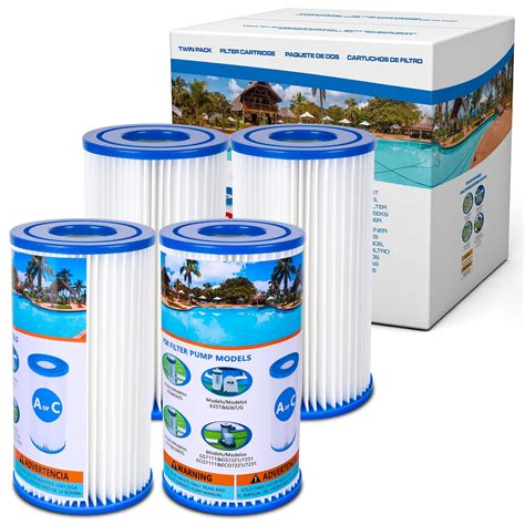 4 Pack Type Ac Pool Filter Cartridge For Intex Filter Pump Inground