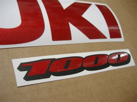 Suzuki Gsxr 1000 Pearl Metallic Cherry Red Logo Decals Set Moto