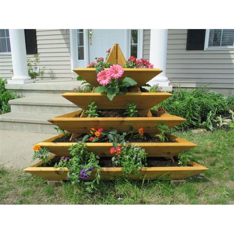 Infinite Cedar Pyramid Raised Garden Cedar Vertical Garden Jardin Vertical Diy Cedar Raised