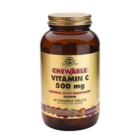 Solgar Витамин С 500 mg Вкус малина х90 дъвчащи таблетки - Аптеки 36.6