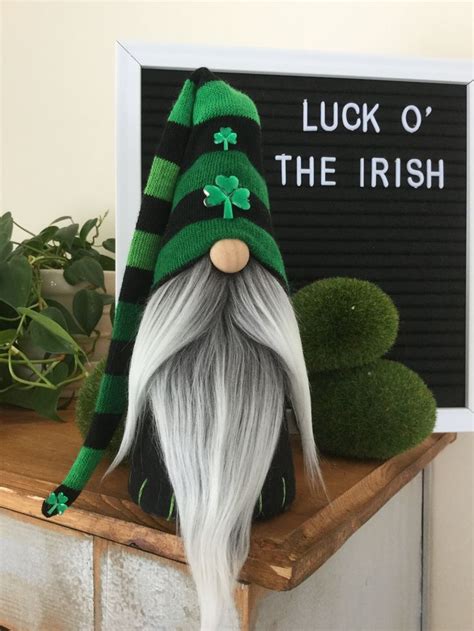 St Patricks Day Gnome Irish Gnome Lucky Gnome Gnome Etsy Gnomes