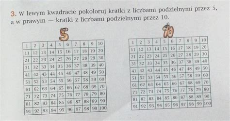 3 W Lewym Jwadracie Pokoloruj Kratki Z Liczbami Podzielnymi Przez 5 A