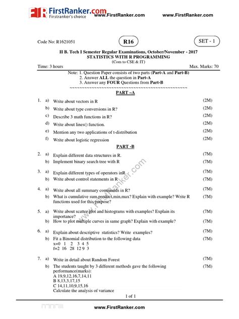 Jntu Kakinada Btech Statistics With R Programming R16