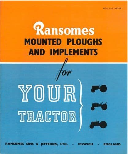 Ransomes Plough Ts54 Ts54a Ts54d And Cultivators C66 And C66a Brochure