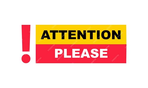 Premium Vector Attention Please Banner With Exclamation Mark