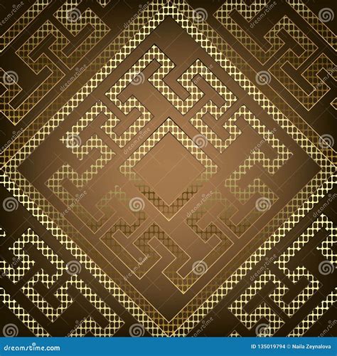 Textured Geometric Ornate Gold Greek Vector Seamless Pattern Ancient