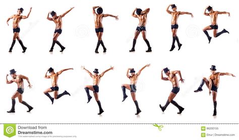 The Nude Dancer Isolated On White Stock Image Image Of Muscular