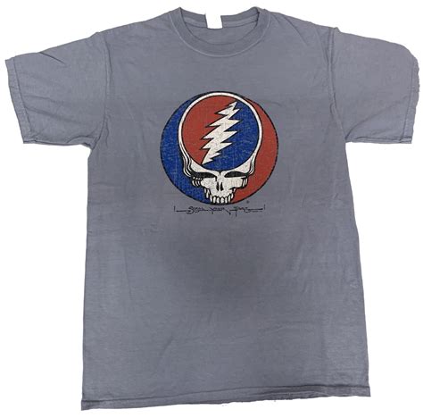 Grateful Dead T Shirt Steal Your Face Distressed Blue Tee Xl Blue In 2021 Shirts Blue Tee