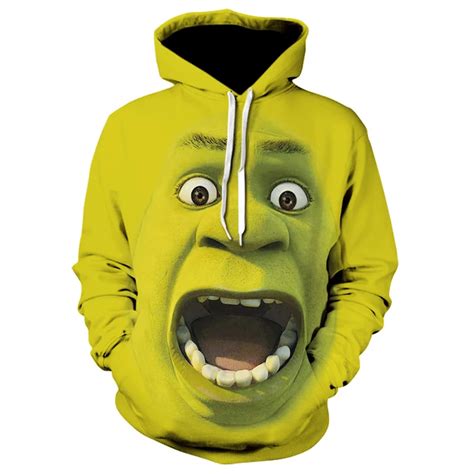 Shrek Hoodies Sweatshirts Funny Fashion Hip Hop Clothes Long Sleeve Hoodie Street 3d Printing