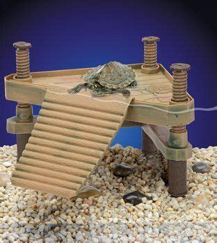 A Turtle Sitting On Top Of A Wooden Table Next To Some Rocks And Gravel