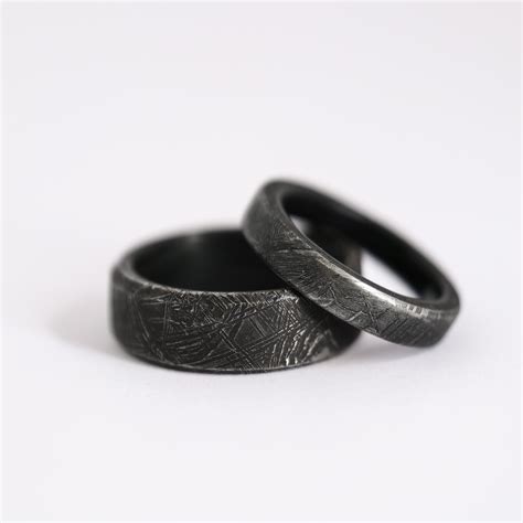 Matching Meteorite Wedding Bands Patrick Adair Designs