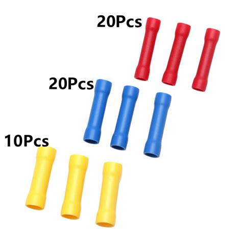 Pcs Insulated Straight Butt Electrical Wire Connectors Cable Crimp