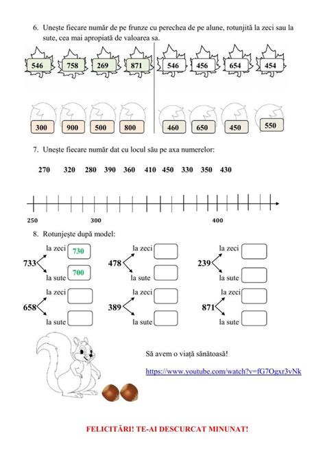 Rotunjirea Numerelor 0 1000 Worksheet Workbook Worksheets Math