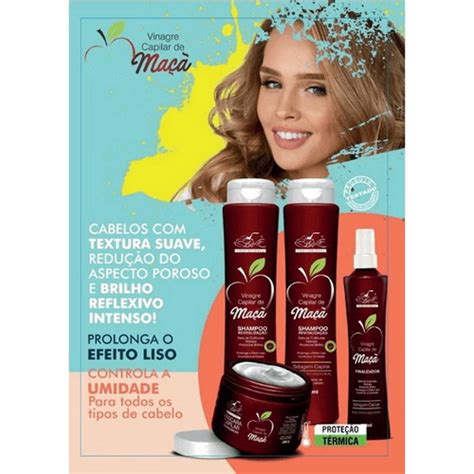 Kit Capilar Vinagre de Maça 4 itens Belkit Revitalização e Selagem