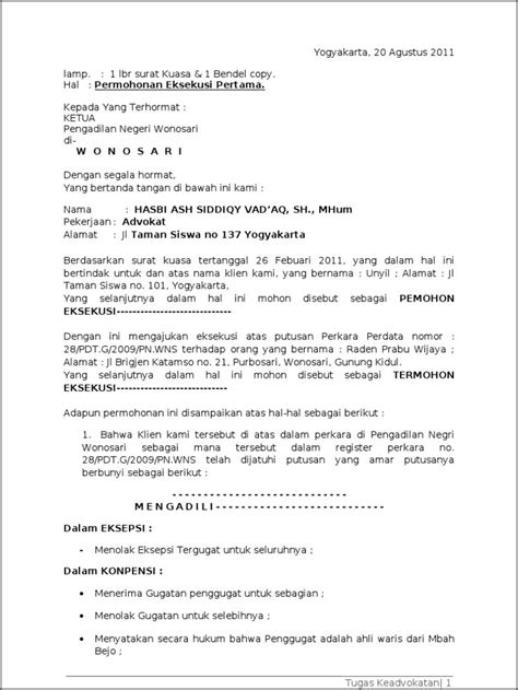 Yuk Simak Contoh Surat Permohonan Eksekusi Terbaru Daftar Contoh Riset