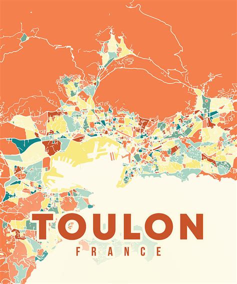 Toulon France Map Digital Art by Alexandru Chirila - Pixels