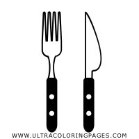 Dibujo De Tenedor Y Cuchillo Para Colorear Ultra Coloring Pages