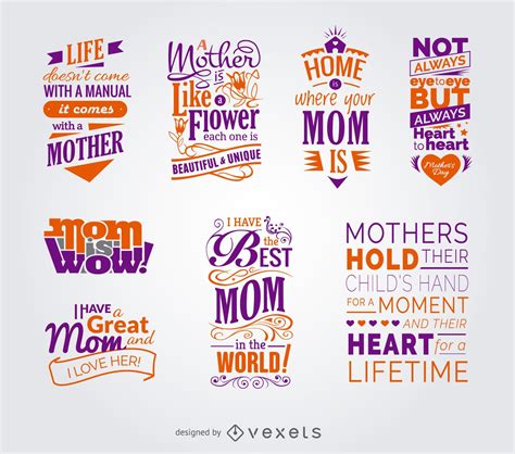 Collection of Mother's Day quotes - Vector download