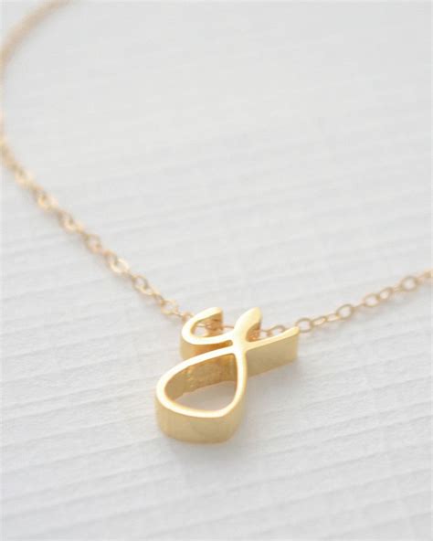 Cursive Lowercase Letter Necklace Oliveyew Initial Necklace Gold