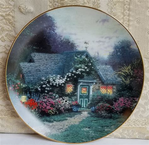 Thomas Kinkade Collectible Plate Enchanted Cottage Edwin Etsy